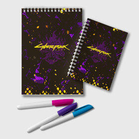 Блокнот с принтом Cyberpunk 2077 в городе Новоалтайск, 100% бумага | 48 листов, плотность листов — 60 г/м2, плотность картонной обложки — 250 г/м2. Листы скреплены удобной пружинной спиралью. Цвет линий — светло-серый
 | Тематика изображения на принте: cyberpunk 2077 | game | samurai | будущее | игра | киберпанк 2077 | сайберпанк | самурай
