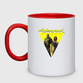 Кружка двухцветная с принтом Cyberpunk 2077 в городе Новоалтайск, керамика | объем — 330 мл, диаметр — 80 мм. Цветная ручка и кайма сверху, в некоторых цветах — вся внутренняя часть | 2077 | action | cyberpunk | cyberpunk 2077 | rpg | игра | киберпанк | найт сити | рпг