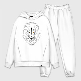 Мужской костюм хлопок OVERSIZE с принтом Лев Art в городе Новоалтайск,  |  | cat | hipster | lion | lion king | взгляд кота | глаза кота | голова животного | грива | грозный лев | дикая кошка | дикий кот | животные | звери | кот | котик | кошак | лев | лев со шрамом | львы | тату | хипстер