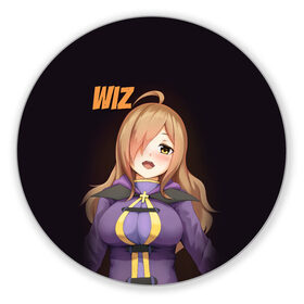 Коврик для мышки круглый с принтом Wiz в городе Новоалтайск, резина и полиэстер | круглая форма, изображение наносится на всю лицевую часть | aqua | darkness | kazuma | kono subarashii | konosuba | megumin | аква | богиня благословляет этот прекрасный мир | даркнес | даркнесс | казума | коносуба | мегумин | юн юн