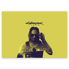 Поздравительная открытка с принтом Cyberpunk 2077 в городе Новоалтайск, 100% бумага | плотность бумаги 280 г/м2, матовая, на обратной стороне линовка и место для марки
 | 2077 | action | cyberpunk | cyberpunk 2077 | rpg | игра | киану ривз | киберпанк | найт сити | рпг