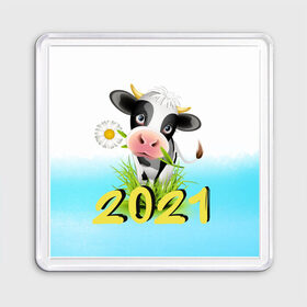 Магнит 55*55 с принтом Новый Год 2021 в городе Новоалтайск, Пластик | Размер: 65*65 мм; Размер печати: 55*55 мм | 