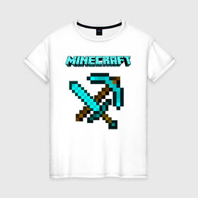 Женская футболка хлопок с принтом Minecraft в городе Новоалтайск, 100% хлопок | прямой крой, круглый вырез горловины, длина до линии бедер, слегка спущенное плечо | minecraft | алекс | белый | блоки | ведьма | взрывчатка | визера | волк | гаст | добывать | дракон | зеленый куб | зомби | игра | крафт | крипер | кубики | лошадка | майн | майнкрафт | манкрафт | овечка | оцелот