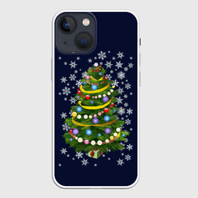 Чехол для iPhone 13 mini с принтом Новогодняя Ёлка в городе Новоалтайск,  |  | Тематика изображения на принте: 2021 | 21 | 2k21 | 2к21 | chrystmas | marry | new | santa | snow | xmas | year | гирлянда | гирлянды | год | годом | елка | елки | ёлочка | клаус | лес | мороз | настроение | новогоднее | новогоднему | новый | новым | по | рождество | с