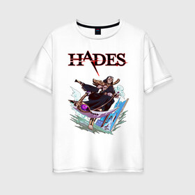 Женская футболка хлопок Oversize с принтом HADES THANATOS в городе Новоалтайск, 100% хлопок | свободный крой, круглый ворот, спущенный рукав, длина до линии бедер
 | aphrodite | artemis | athena | hade | hades | nyx. | poseidon | zagreus | zeus | афродита | загрей | зевс | игра hades | посейдон