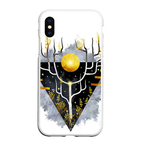 Чехол для iPhone XS Max матовый с принтом графит и золото дерево жизни в городе Новоалтайск, Силикон | Область печати: задняя сторона чехла, без боковых панелей | абстрактный | весна | ветви | дерево  свет | жизнь | звёзды | золотото | ночь | процветание | растения | расцвет | рост | символ | солнце | стилизация | стиль | треугольник | этно