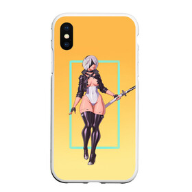 Чехол для iPhone XS Max матовый с принтом Cyber 2b в городе Новоалтайск, Силикон | Область печати: задняя сторона чехла, без боковых панелей | Тематика изображения на принте: 2b | nier | nier automata | ниер автомата