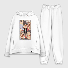 Женский костюм хлопок Oversize с принтом bts в городе Новоалтайск,  |  | bangtan | boy | j hope | jimin | jin | jungkook | korea | luv | rm | suga | v | with | бтс | кей | поп