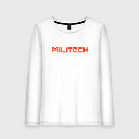 Женский лонгслив хлопок с принтом Militech в городе Новоалтайск, 100% хлопок |  | cyberpunk 2077 | johnny silverhand | judy | moxes | panam | samurai | джуди | киберпанк 2077 | милитех | панам | шельмы