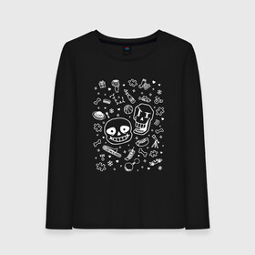 Женский лонгслив хлопок с принтом UNDERTALE в городе Новоалтайск, 100% хлопок |  | undertale | андертейл | игра андертейл | игра. | русский андертейл | тоби фокс
