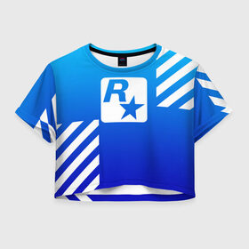 Женская футболка Crop-top 3D с принтом ROCKSTAR GAME в городе Новоалтайск, 100% полиэстер | круглая горловина, длина футболки до линии талии, рукава с отворотами | game | gamer | rdr2 | red dead redemption 2 | rockstar studios | игры