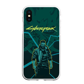 Чехол для iPhone XS Max матовый с принтом Cyberpunk 2077 в городе Новоалтайск, Силикон | Область печати: задняя сторона чехла, без боковых панелей | a game | cyberpunk 2077 | игра | стиль