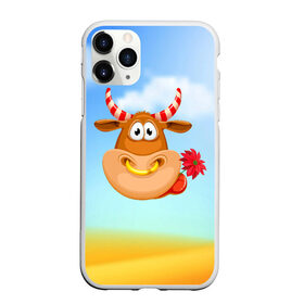 Чехол для iPhone 11 Pro Max матовый с принтом Милый бык с цветочком в городе Новоалтайск, Силикон |  | 2021 | 7 января | bull | newyear | santa | бык | быки | бычок | год быка | дед мороз | корова | новогодние каникулы | новогодние праздники | новый 2021 | новый год | новый год 2021 | рождество | сани | санта | санта клаус