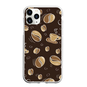 Чехол для iPhone 11 Pro Max матовый с принтом Кофейный узор с чашкой в городе Новоалтайск, Силикон |  | Тематика изображения на принте: коричневый | кофе | кофейный | кофеман | паттерн | узор | чашка