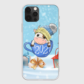Чехол для iPhone 12 Pro Max с принтом Милый бычок в кружке 2021 в городе Новоалтайск, Силикон |  | Тематика изображения на принте: 2021 | 7 января | bull | newyear | santa | бык | быки | бычок | год быка | дед мороз | корова | новогодние каникулы | новогодние праздники | новый 2021 | новый год | новый год 2021 | рождество | сани | санта | санта клаус