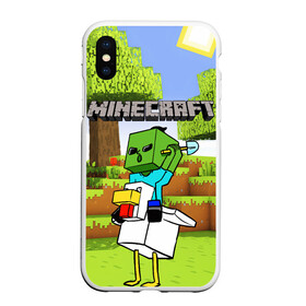Чехол для iPhone XS Max матовый с принтом MINECRAFT в городе Новоалтайск, Силикон | Область печати: задняя сторона чехла, без боковых панелей | minecraft | аид | алмазы | игра майнкрафт | компот | компот. | майнкрафт | нуб | скин