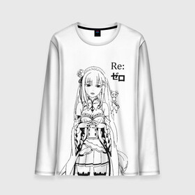 Мужской лонгслив 3D с принтом Re:Zero в городе Новоалтайск, 100% полиэстер | длинные рукава, круглый вырез горловины, полуприлегающий силуэт | anime girl | anime heroes | emilia | girl | kawaii | ram | re zero | re:zero | rem | девочка | девушка | жизнь с нуля в альтернативном мире | кавайный | логотипы аниме | персонажи аниме | рам | ре зеро | рем | эмилия