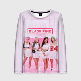 Женский лонгслив 3D с принтом BLACKPINK в городе Новоалтайск, 100% полиэстер | длинные рукава, круглый вырез горловины, полуприлегающий силуэт | black pink | blackpink | k pop | блэкпинк | дженни | джису | к поп | лиса | розэ