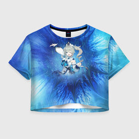 Женская футболка Crop-top 3D с принтом Барбара. Genshin Impact в городе Новоалтайск, 100% полиэстер | круглая горловина, длина футболки до линии талии, рукава с отворотами | action | game | genshin impact | rpg | аниме | барбара | геншин импакт | геншин удар | гидро | золотой кубок | игра | мир | молитва | пастор | сияющая звёздочка