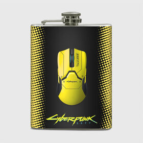 Фляга с принтом cyberpunk 2077 в городе Новоалтайск, металлический корпус | емкость 0,22 л, размер 125 х 94 мм. Виниловая наклейка запечатывается полностью | Тематика изображения на принте: cyberpunk 2077 | игра | мышка