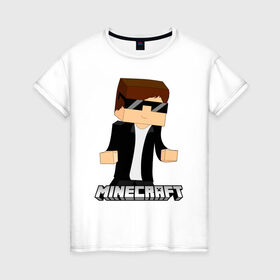 Женская футболка хлопок с принтом Minecraft в городе Новоалтайск, 100% хлопок | прямой крой, круглый вырез горловины, длина до линии бедер, слегка спущенное плечо | minecraft | алекс | белый | блоки | ведьма | взрывчатка | визера | волк | гаст | добывать | дракон | зеленый куб | зомби | игра | крафт | крипер | кубики | лошадка | майн | майнкрафт | манкрафт | овечка | оцелот