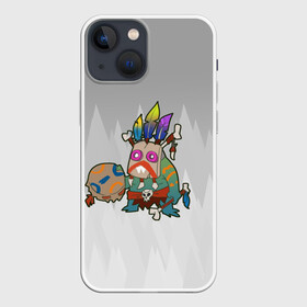 Чехол для iPhone 13 mini с принтом Worthy Heart hunter   лягушка шаман в городе Новоалтайск,  |  | worthy heart hunter | бубен | деревянная маска | лягушка | перья | шаман