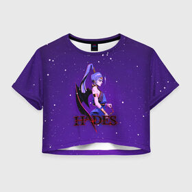 Женская футболка Crop-top 3D с принтом Hades Nyx (Z) в городе Новоалтайск, 100% полиэстер | круглая горловина, длина футболки до линии талии, рукава с отворотами | aid | hades | nyx | roguelike | thanatos | zagreus | аид | гадес | загрей | никс | рогалик | танатос