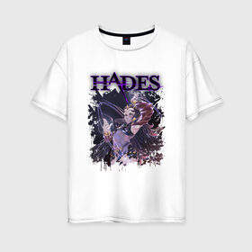Женская футболка хлопок Oversize с принтом Hades Nyx (Z) в городе Новоалтайск, 100% хлопок | свободный крой, круглый ворот, спущенный рукав, длина до линии бедер
 | aid | hades | nyx | roguelike | thanatos | zagreus | аид | гадес | загрей | никс | рогалик | танатос