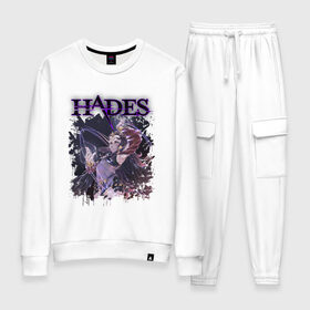 Женский костюм хлопок с принтом Hades Nyx (Z) в городе Новоалтайск, 100% хлопок | на свитшоте круглая горловина, мягкая резинка по низу. Брюки заужены к низу, на них два вида карманов: два 