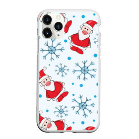 Чехол для iPhone 11 Pro Max матовый с принтом Новогодний узор с Сантой в городе Новоалтайск, Силикон |  | Тематика изображения на принте: дед мороз | красный | новогодний | новый год | паттерн | праздничный | санта | снежинки | узор