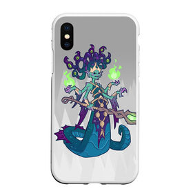 Чехол для iPhone XS Max матовый с принтом Worthy Heart hunter - Горгона с змеиными волосами и посохом в городе Новоалтайск, Силикон | Область печати: задняя сторона чехла, без боковых панелей | 4 руки | worthy heart hunter | волосы змеи | горгона | монстр | фаерболы