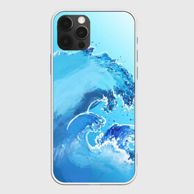 Чехол для iPhone 12 Pro Max с принтом Волна с фоном в городе Новоалтайск, Силикон |  | акварель | брызги | вода | волны | море | океан