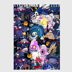 Скетчбук с принтом HOLLOW KNIGHT БОССЫ в городе Новоалтайск, 100% бумага
 | 48 листов, плотность листов — 100 г/м2, плотность картонной обложки — 250 г/м2. Листы скреплены сверху удобной пружинной спиралью | hollow knight | silk song | silksong | босс | ложный рыцарь | матка жужж | силк сонг | холлоу кнайт | холлоу найт