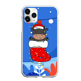 Чехол для iPhone 11 Pro матовый с принтом Бык в новогоднем носке в городе Новоалтайск, Силикон |  | Тематика изображения на принте: 2021 | 7 января | bull | newyear | santa | бык | быки | бычок | год быка | дед мороз | корова | новогодние каникулы | новогодние праздники | новый 2021 | новый год | новый год 2021 | рождество | сани | санта | санта клаус