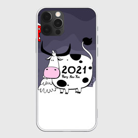Чехол для iPhone 12 Pro Max с принтом Корова 2021 в городе Новоалтайск, Силикон |  | Тематика изображения на принте: 2021 | 7 января | bull | newyear | santa | бык | быки | бычок | год быка | дед мороз | корова | новогодние каникулы | новогодние праздники | новый 2021 | новый год | новый год 2021 | рождество | сани | санта | санта клаус