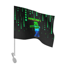 Флаг для автомобиля с принтом Minecraft в городе Новоалтайск, 100% полиэстер | Размер: 30*21 см | minecraft | алекс | белый | блоки | ведьма | взрывчатка | визера | волк | гаст | добывать | дракон | зеленый куб | зомби | игра | крафт | крипер | кубики | лошадка | майн | майнкрафт | манкрафт | овечка | оцелот