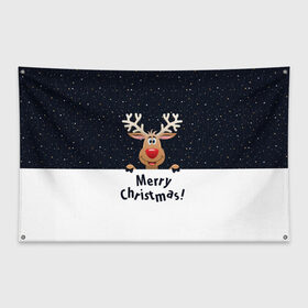 Флаг-баннер с принтом Merry Christmas в городе Новоалтайск, 100% полиэстер | размер 67 х 109 см, плотность ткани — 95 г/м2; по краям флага есть четыре люверса для крепления | christmas | merry christmas | santa claus | дед мороз | ёлка | новогодние олени | новый год | оленёнок бэмби | оленёнок рудольф | орнамент | с новым годом | санта клаус | свитер с оленями | снегурочка | снежинки | узоры