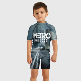 Детский купальный костюм 3D с принтом Metro Exodus в городе Новоалтайск, Полиэстер 85%, Спандекс 15% | застежка на молнии на спине | 2033 | exodus | metro | metro 2033 | metro exodus | stalker | апокалипсис | диггер | дигеры | метро | разрушка | эпидемия