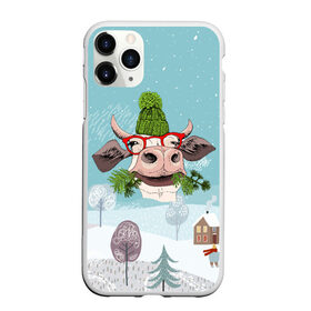 Чехол для iPhone 11 Pro Max матовый с принтом Довольная корова в городе Новоалтайск, Силикон |  | 2021 | 7 января | bull | newyear | santa | бык | быки | бычок | год быка | дед мороз | корова | новогодние каникулы | новогодние праздники | новый 2021 | новый год | новый год 2021 | рождество | сани | санта | санта клаус
