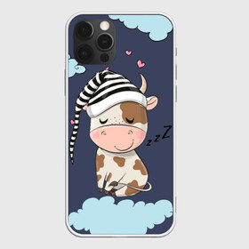 Чехол для iPhone 12 Pro Max с принтом сонный бычок в городе Новоалтайск, Силикон |  | Тематика изображения на принте: 2021 | 7 января | bull | newyear | santa | бык | быки | бычок | год быка | дед мороз | корова | новогодние каникулы | новогодние праздники | новый 2021 | новый год | новый год 2021 | рождество | сани | санта | санта клаус