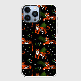 Чехол для iPhone 13 Pro Max с принтом Tigers | Тигровый Паттерн в городе Новоалтайск,  |  | Тематика изображения на принте: black | cat | chill | relax | tiger | белый | животные | кот | кошки | лев | леопарды | отдых | полосы | тигры | узор