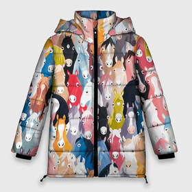 Женская зимняя куртка 3D с принтом цветные лошади в городе Новоалтайск, верх — 100% полиэстер; подкладка — 100% полиэстер; утеплитель — 100% полиэстер | длина ниже бедра, силуэт Оверсайз. Есть воротник-стойка, отстегивающийся капюшон и ветрозащитная планка. 

Боковые карманы с листочкой на кнопках и внутренний карман на молнии | horse | horseshoe | акварель | головалошади | грива | жеребец | животные | конь | лошадь | лошадьскрыльями | подкова | природа | рисуноккрасками