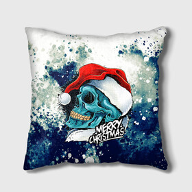 Подушка 3D с принтом Death Santa в городе Новоалтайск, наволочка – 100% полиэстер, наполнитель – холлофайбер (легкий наполнитель, не вызывает аллергию). | состоит из подушки и наволочки. Наволочка на молнии, легко снимается для стирки | new year | арт | графика | дед мороз | зима | новый год | рождество | санта