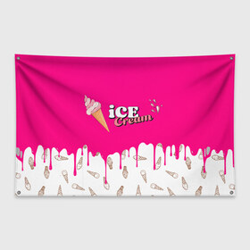 Флаг-баннер с принтом Ice Cream BlackPink в городе Новоалтайск, 100% полиэстер | размер 67 х 109 см, плотность ткани — 95 г/м2; по краям флага есть четыре люверса для крепления | blackpink | blink | bts | exo | icecream | jennie | jisoo | korea | kpop | lisa | love | rose | блекпинк | девушки | корея | кпоп | музыка
