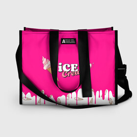 Сумка-шоппер 3D с принтом Ice Cream BlackPink в городе Новоалтайск, 100% полиэстер | застегивается на металлическую кнопку; внутренний карман застегивается на молнию. Стенки укреплены специальным мягким материалом, чтобы защитить содержимое от несильных ударов
 | blackpink | blink | bts | exo | icecream | jennie | jisoo | korea | kpop | lisa | love | rose | блекпинк | девушки | корея | кпоп | музыка