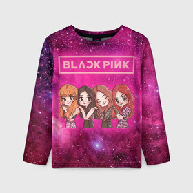 Детский лонгслив 3D с принтом Black Pink в городе Новоалтайск, 100% полиэстер | длинные рукава, круглый вырез горловины, полуприлегающий силуэт
 | blackpink | blink | bts | exo | icecream | jennie | jisoo | korea | kpop | lisa | love | rose | блекпинк | девушки | корея | кпоп | музыка