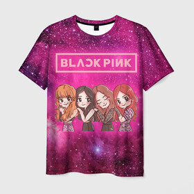 Мужская футболка 3D с принтом Black Pink в городе Новоалтайск, 100% полиэфир | прямой крой, круглый вырез горловины, длина до линии бедер | blackpink | blink | bts | exo | icecream | jennie | jisoo | korea | kpop | lisa | love | rose | блекпинк | девушки | корея | кпоп | музыка