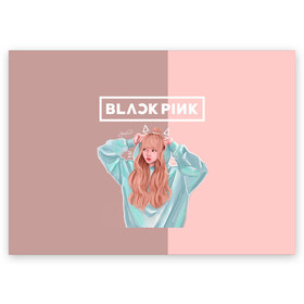 Поздравительная открытка с принтом BlackPink в городе Новоалтайск, 100% бумага | плотность бумаги 280 г/м2, матовая, на обратной стороне линовка и место для марки
 | blackpink | blink | bts | exo | icecream | jennie | jisoo | korea | kpop | lisa | love | rose | блекпинк | девушки | корея | кпоп | музыка