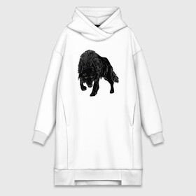 Платье-худи хлопок с принтом Черный Волк в городе Новоалтайск,  |  | art | black wolf | dark | tattoo | witch | wolf | арт | волк | готика | готические | дикий | животные | зверь | злая собака | одиночка | пес | природа | символ | смелость | собака | собачка | тату | татуировки | темный | тьма