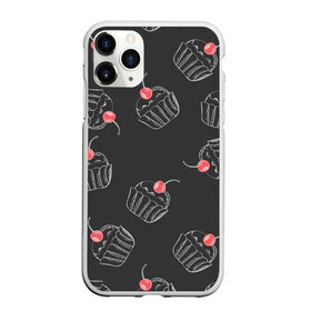 Чехол для iPhone 11 Pro матовый с принтом Капкейки с вишенкой в городе Новоалтайск, Силикон |  | Тематика изображения на принте: белый | вишенка | вкусняшка | еда | капкейк | мел | паттерн | пирожок | сладости | узор | черный